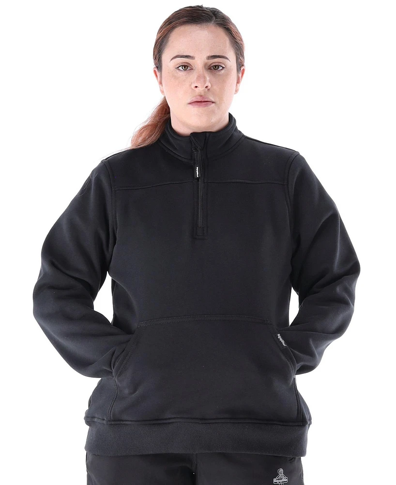 RefrigiWear Plus Quarter-Zip Fleece Sweatshirt - Insulated Ladies Work Pullover with Thermal Comfort