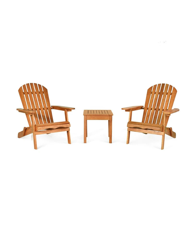 Vebreda 3 Pieces Adirondack Conversation Sets with Widened Armrest