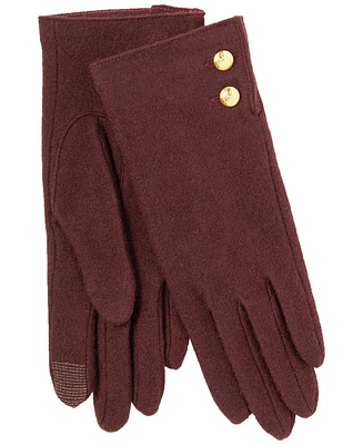 Lauren Ralph Lauren Two Button Cashmere Blend Touch Gloves