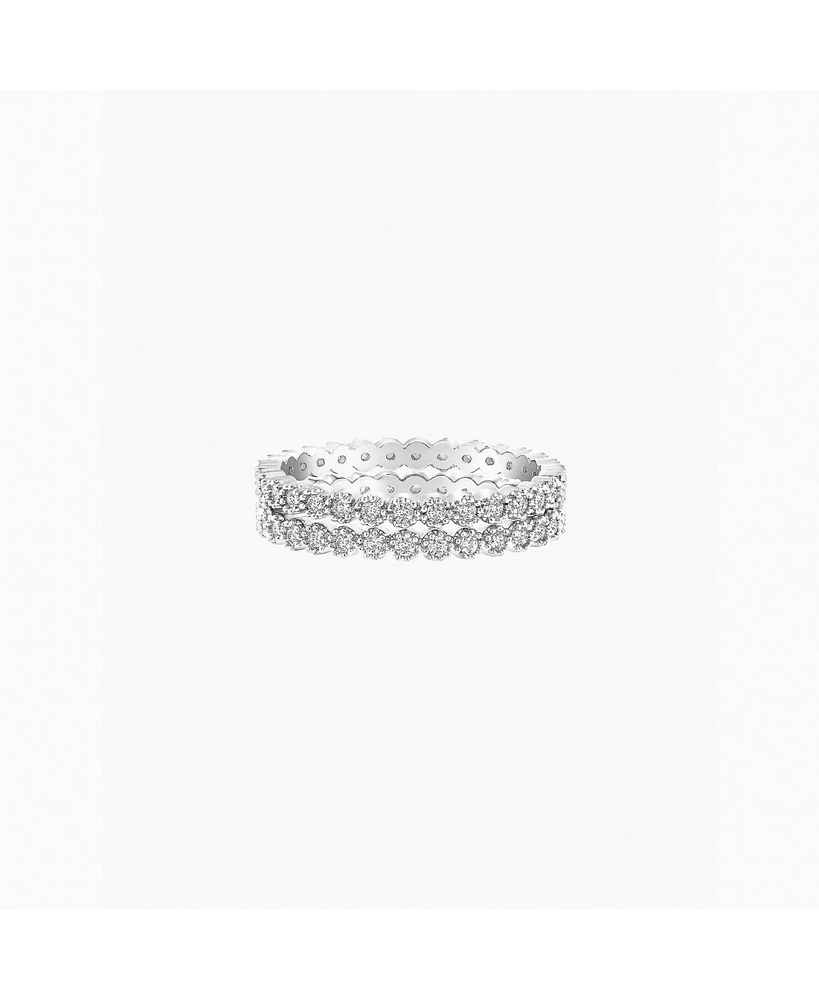 Bearfruit Jewelry Celeste Tennis Ring Set, Size 7