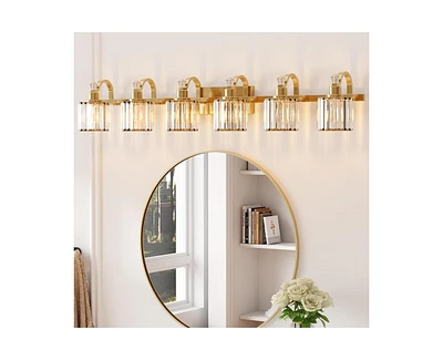 gaomon Crystal Gold Bathroom Vanity Light Light Modern Bathroom Vanity Light Fixtures Over Mirror Modern Crystal Vanity Lighting