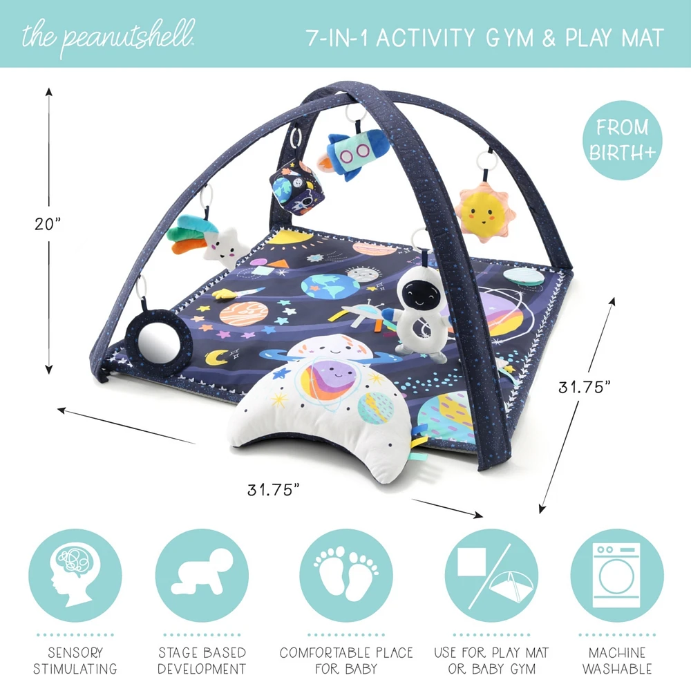 The Peanutshell Space 7-in-1 Activity Play Gym & Play Mat for Baby