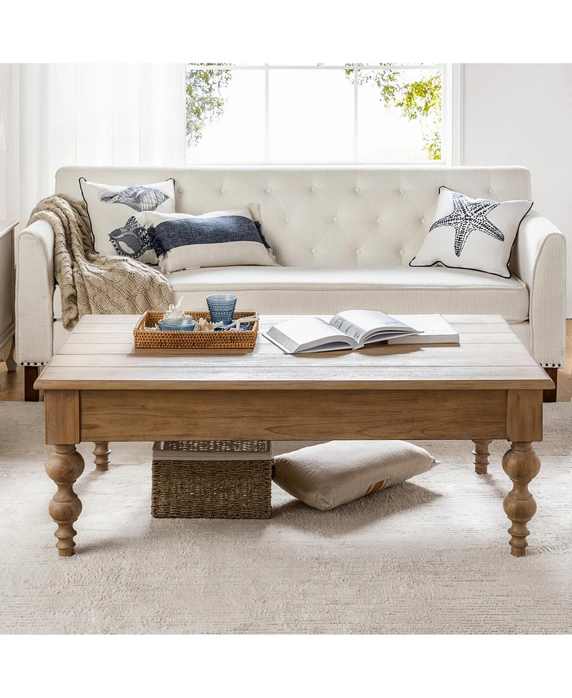 Hulala Home Gaston Farmhouse Lift Top 4 Legs Coffee Table with Storage