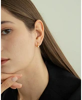 Sterling Silver 18k Gold Plated Anastasia Huggies Hoops – Dainty Summer Earrings, Lightweight, Vacation Style, Warm Weather Look