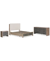 Portmore 3pc California King Storage Set (Upholstered Bed, Dresser & 2-Drawer Nightstand with soft close drawers), Created for Macy's