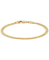 Italian Gold Polished Miami Cuban Chain Link Bracelet in 14k Gold