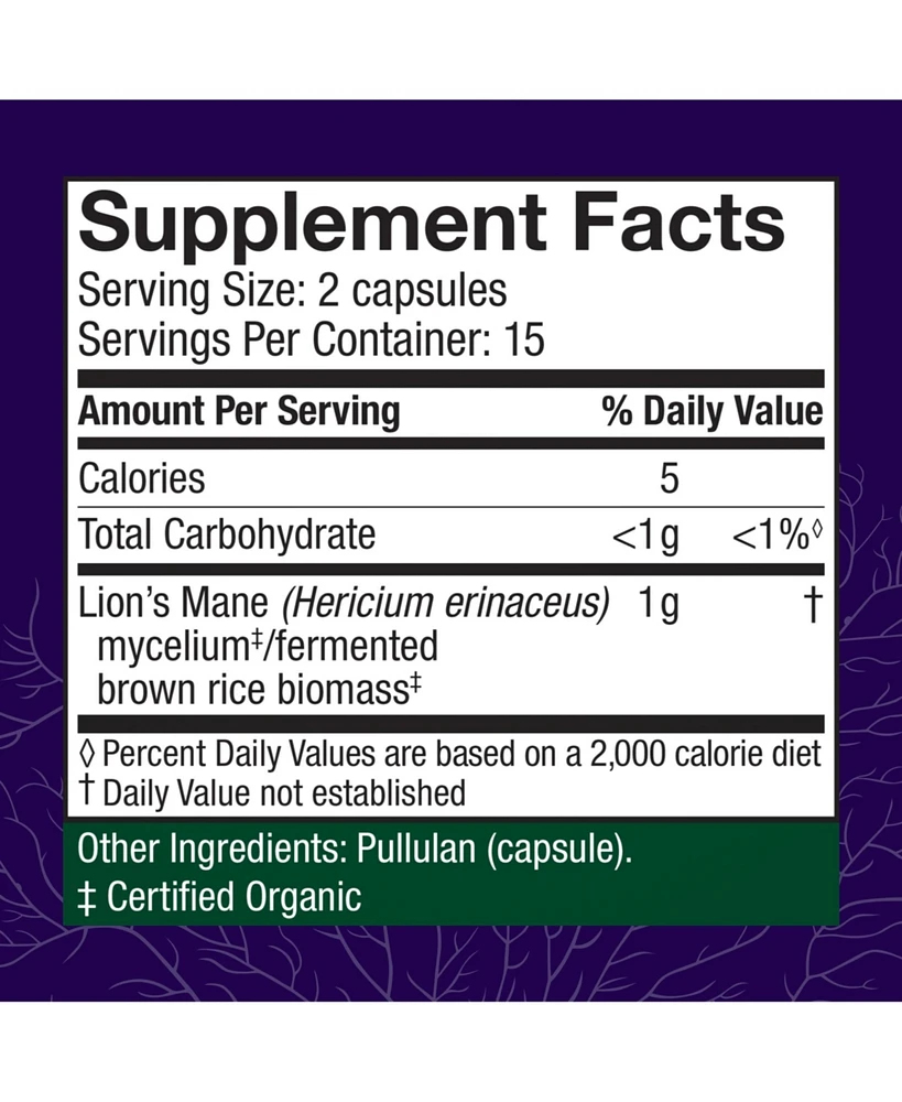 Host Defense Mushrooms Lion's Mane - Brain Health Support Supplement