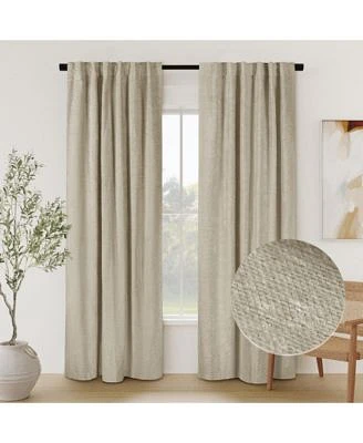 Chenille Solid Room Darkening Back Tab Curtain Panel 52 Xd796