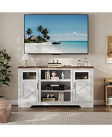 gaomon 58'' Farmhouse Tv Stand with Led Lights, Entertainment Center for TVs up to 70 Inch
