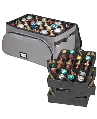 Florida Brands Christmas Ornament Storage Box with 3 Trays Holds Up to 72-4 Inch Ornaments