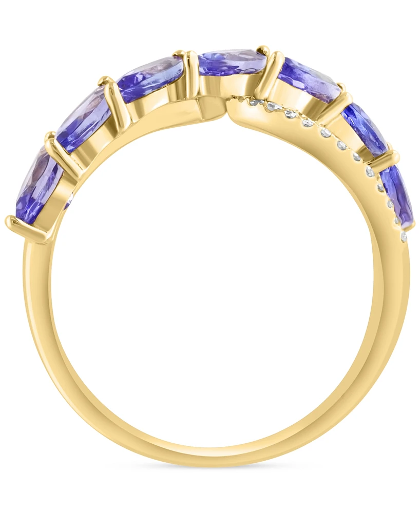 Effy Tanzanite (1-3/8 ct. t.w.) & Diamond (1/6 ct. t.w.) Ring in 14k Yellow Gold