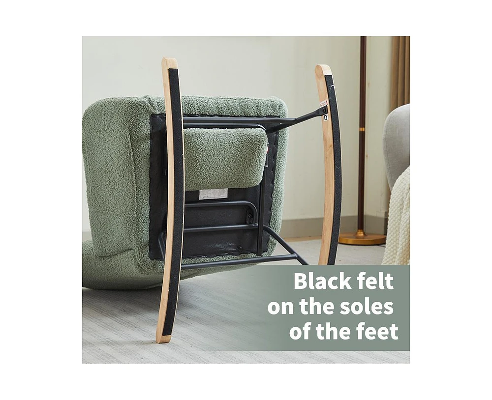 Modern Nursery Rocking Chair, Upholstered Glider Chair with High Backrest