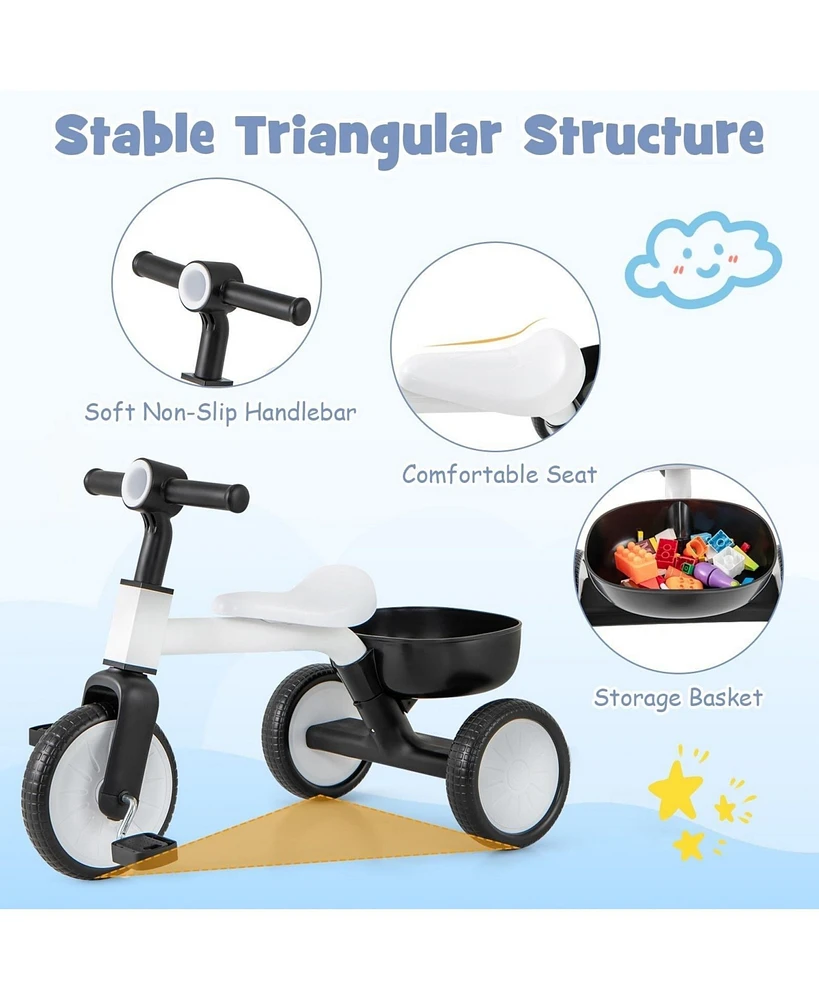 Hongge Toddler Convertible Trike with 86° Limited Steering Angle and Carbon Steel Frame