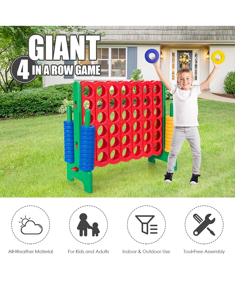 Sugift Jumbo 4-to-Score Giant Game Set with 42 Jumbo Rings and Quick-Release Slider-Green