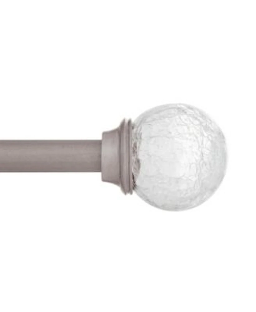 Kenney Walden Decorative Curtain Rod with Elegant Crackled Ball Finials