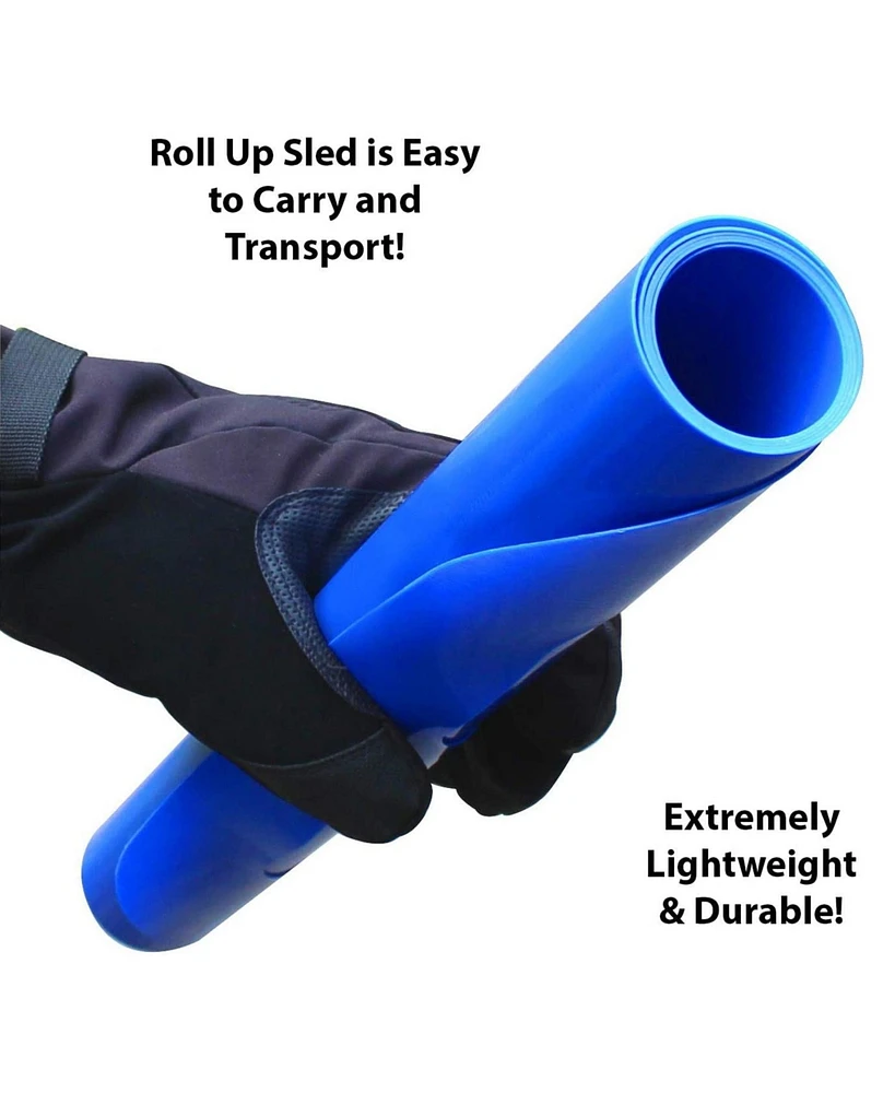 Flexible Flyer Flying Carpet Lightweight Roll Up Plastic Winter Snow Sled, Blue