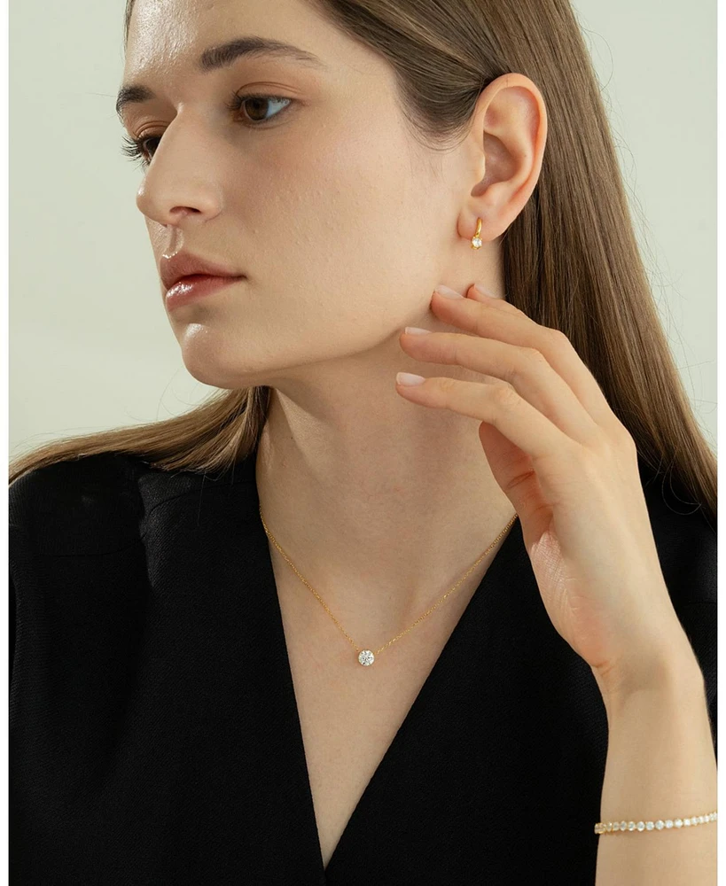 Sterling Silver 18k Gold Plated Estelle Necklace - Dainty, Summer Gift, Charming, Elegant