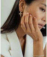 Sterling Silver 18k Gold Plated Victoria Pearl Earrings – Dainty Summer Earrings, Lightweight, Vacation Style, Warm Weather Look