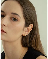 Sterling Silver 18k Gold Plated Aria Clover Stud Earrings – Dainty Summer Earrings, Lightweight, Vacation Style, Warm Weather Look