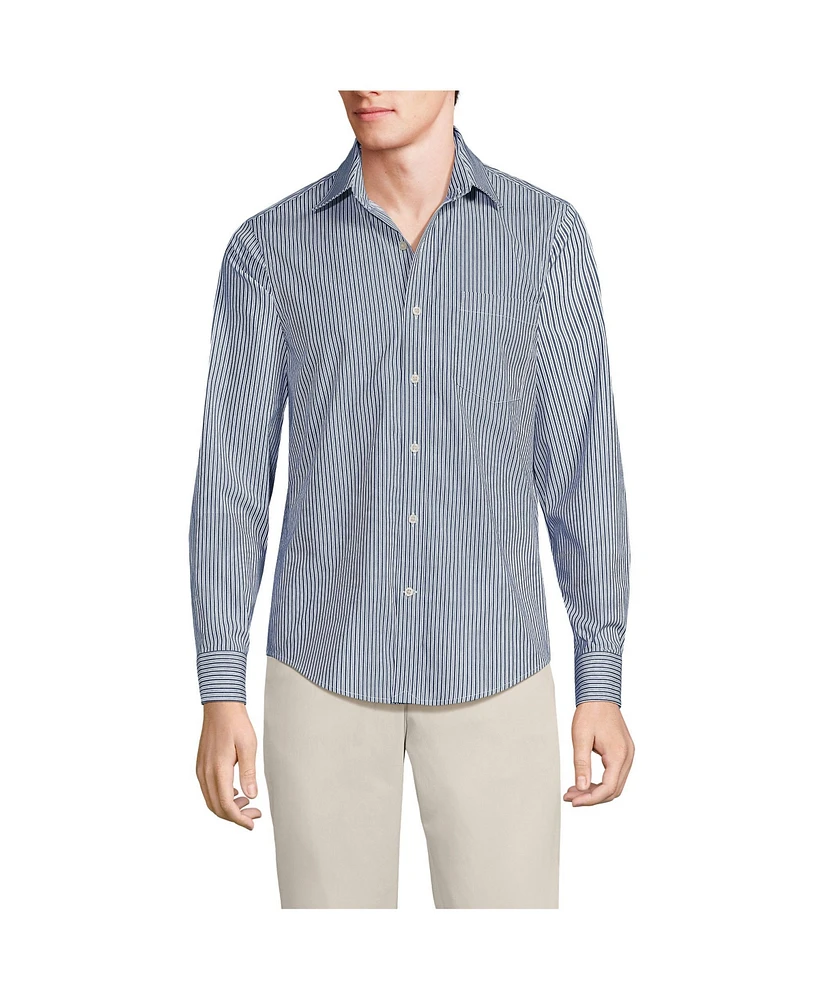 Lands' End Men's Traditional Fit Long Sleeve Travel Kit Shirt