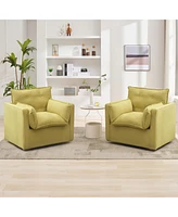 gaomon Swivel Accent Chair, Mid-Century Modern Armchair for Living Room, Comfy Single Sofa Chair with Solid Metal Base, No Assembly Required