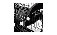 2-Tier Dish Drying Rack – Dual-Layer Dish, Bowl, and Utensil Organizer with Drain Tray, Black Steel