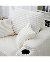Oversized Accent Chair with Ottoman, Single Sofa Chair with Large Seat and Extra Wide Armrests
