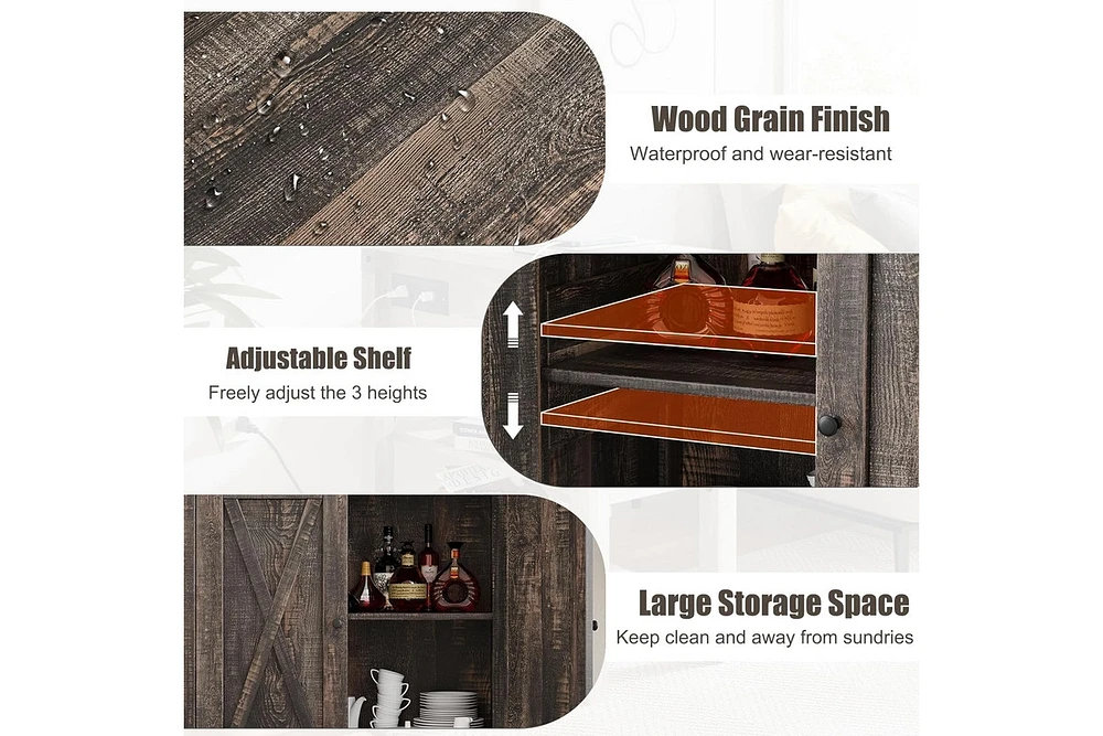 gaomon Buffet Cabinet Farmhouse Storage with Doors and Shelves, Buffets Sideboards Entryway Accent Console fo
