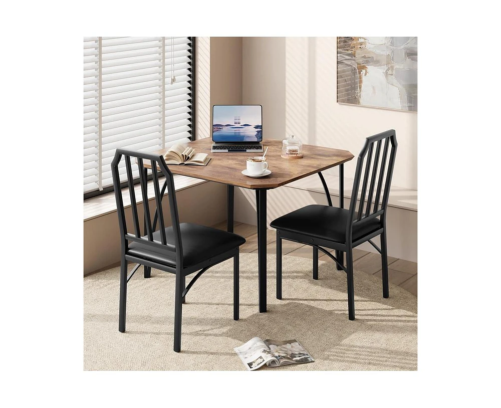 3 Pieces Dining Table Set for 2, Dining Room Table Set for 2, Small Kitchen Table for 2 with Upholstered Chairs,Dinner Table Set for 2, Kitchen Table