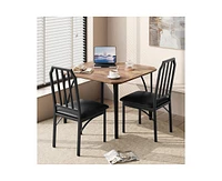3 Pieces Dining Table Set for 2, Dining Room Table Set for 2, Small Kitchen Table for 2 with Upholstered Chairs,Dinner Table Set for 2, Kitchen Table