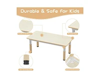 gaomon Kids Table and Chair Set, Height Adjustable Toddler Table and 4 Chairs Set for Ages 2-10, Graffiti Desktop, Non-Slip Legs, Arts & Crafts Table