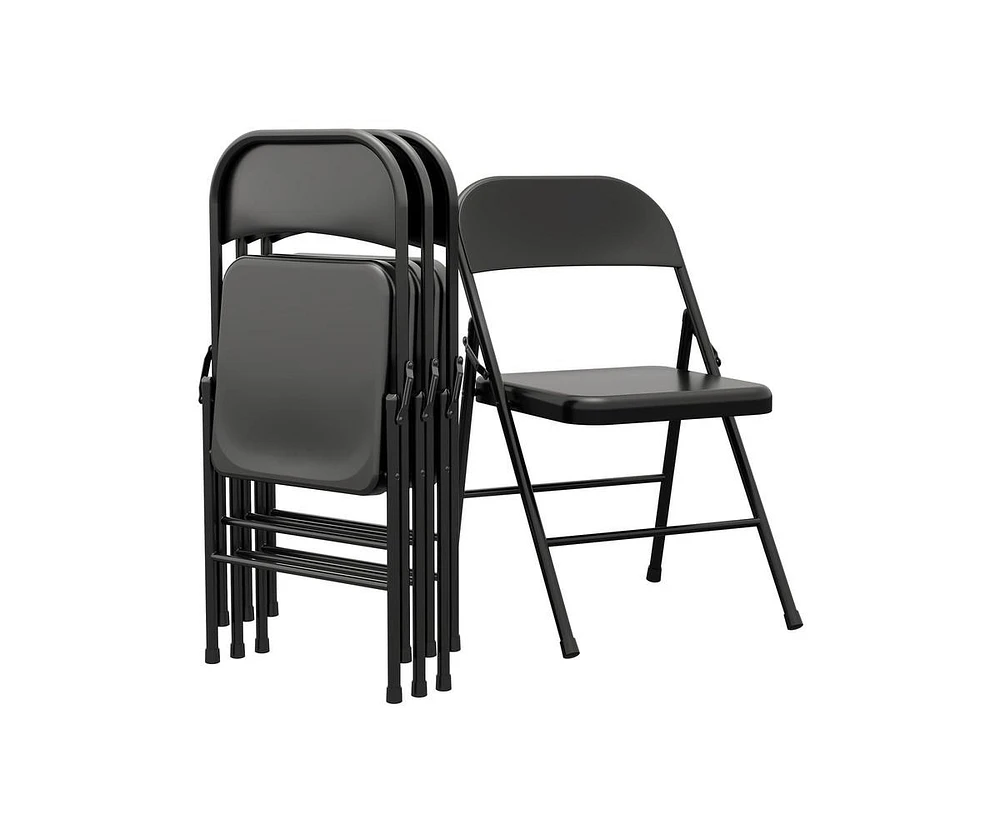 Dining Chairs Set of 4, Foldable Dining Chairs with Metal Frame Hold Up to 350 Pounds, Portable Kitchen Chair Suitable for Dining Room