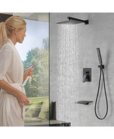 Slickblue Waterfall Tub and Shower Faucet Set For Rain Shower System