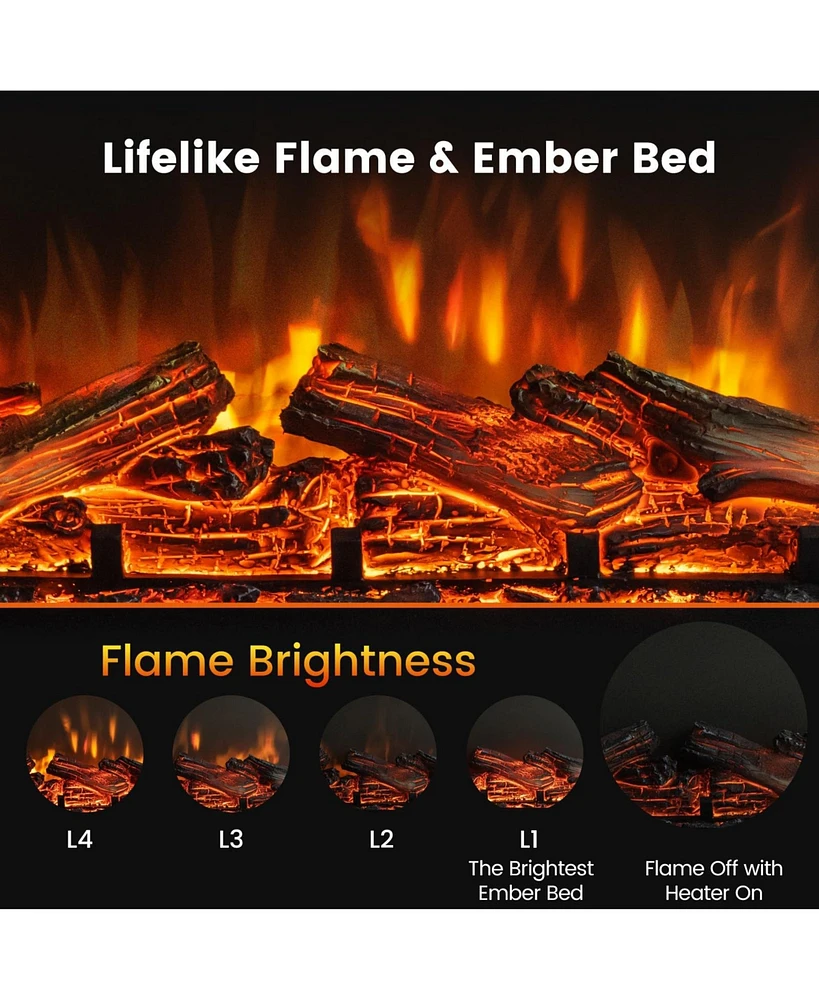 Sugift 23-inch 3-Sided Electric Fireplace Insert with Remote Control