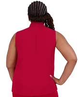 Kasper Women's Sleeveless High-Neck Bow Blouse Regular & Plus