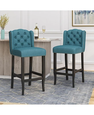 31" Tufted Wingback Bar Stools,Set of 2,for Kitchen Island or Bar-The Pop Home