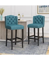 31" Tufted Wingback Bar Stools,Set of 2,for Kitchen Island or Bar-The Pop Home
