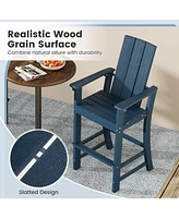 Tall Adirondack Chair Outdoor Bar Stool with Ergonomic Backrest for Backyard