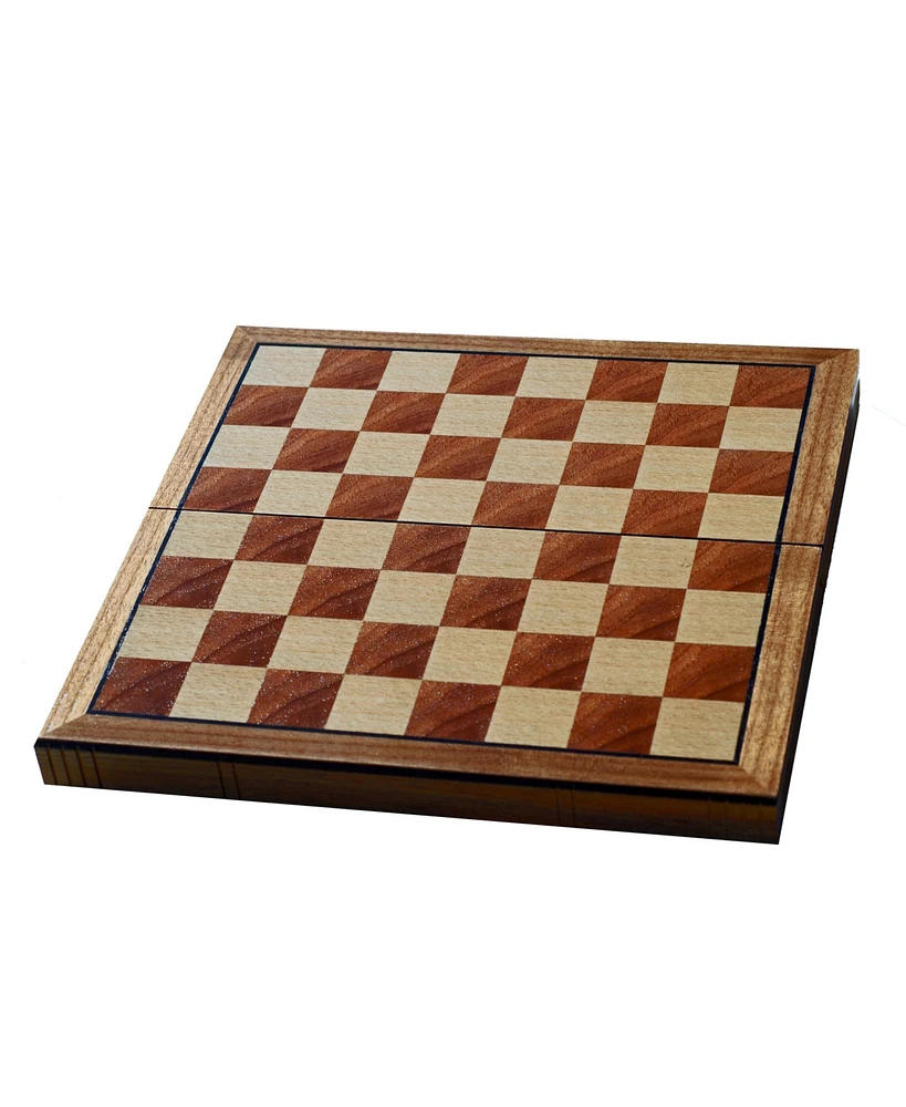 We Games Book Style Folding Chess Set, Oak Wood Board 11 in., 2.75 in. King