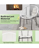 Gouun 3 Pieces Patio Acapulco Furniture Bistro Set with Glass Table