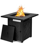 7 Pieces Patio Furniture Set with 28 Inches 50000 Btu Propane Gas Fire Pit Table