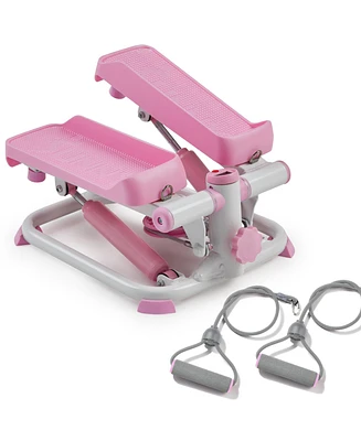 Sunny Health & Fitness Pink Smart Mini Stepper, Stair Step Stepper Full-Body Workout with Free SunnyFit App Connection