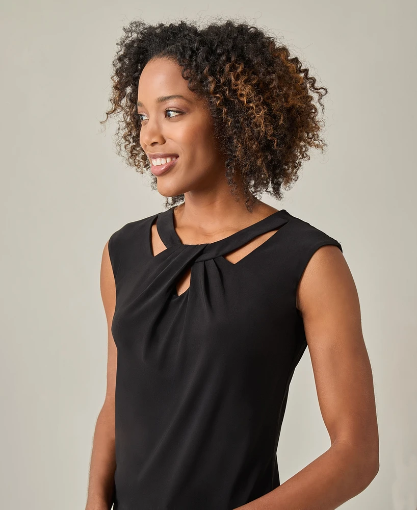 Kasper Women's Sleeveless Knot Front Jersey Top