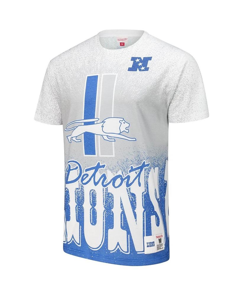 Mitchell & Ness Men's White Detroit Lions Team Burst Vintage Logo T-Shirt