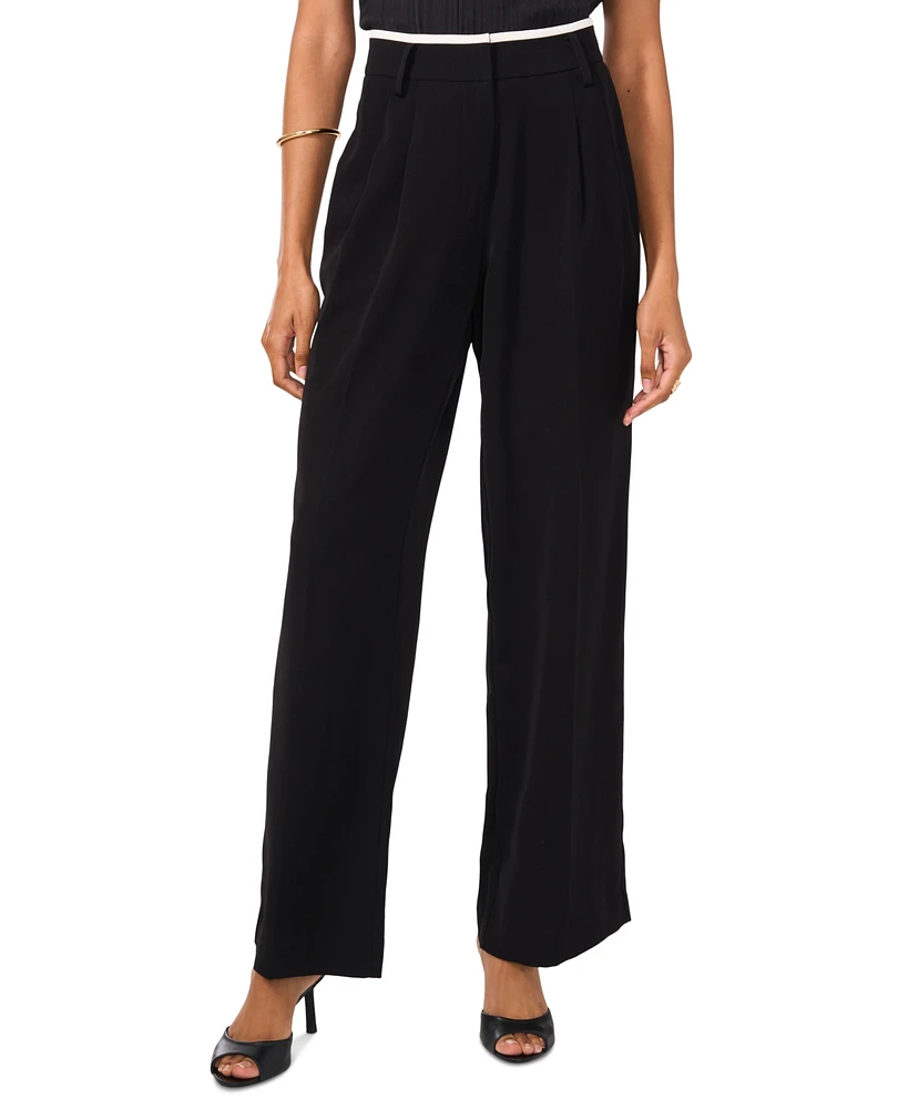 Vince Camuto Women's Contrast-Trim Wide-Leg Pants