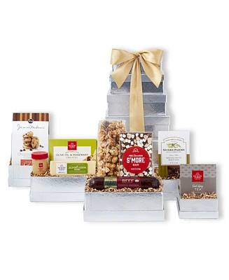 Hickory Farms Shimmering Silver Gift Tower, 9 Piece