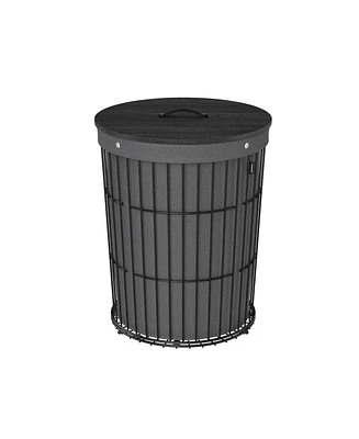 Round Laundry Hamper with Lid and Removable Liner for Bedroom or Laundry Room