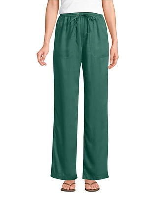 Lands' End Women's Tencel Fiber High Rise Wide Leg Pants