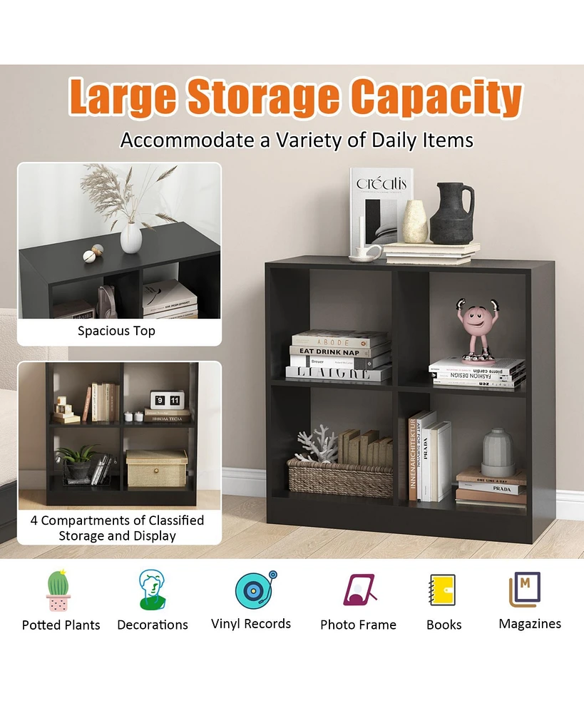 Gouun 4-Cube Kids Bookcase with Open Shelves