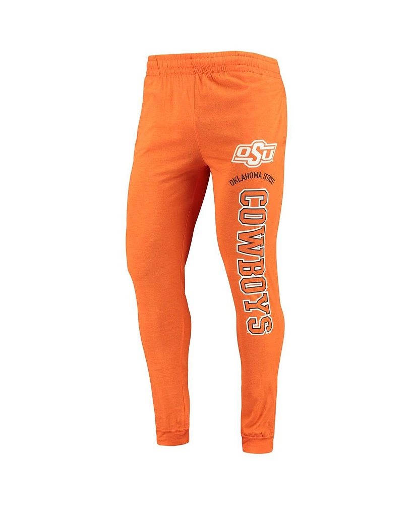 Concepts Sport Men's Orange/Heather Charcoal Oklahoma State Cowboys Meter Long Sleeve Hoodie T-Shirt Jogger Pajama Set